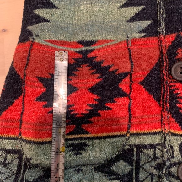 Ralph Lauren Denim Supply Geometric Shawl Cardigan Aztec Southwest - Picture 5 of 11
